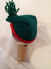 Vintage Wood Wine Bottle Cork Stopper Pair Souvenir Portugal Hand Painted