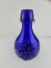 Vintage Casadis Milano Cobalt Blue « Jus De Fruits » Glass Jug-2 Liter