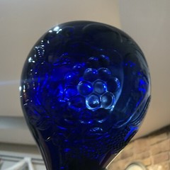 Vintage Hand Blown Casadis Milano Cobalt Blue « Jus de Fruits » Glass Jug Italy