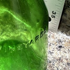 Vintage M LAMONT VINEYARDS 2/5 Pint Green Glass Empty Wine Cruets Bottles.