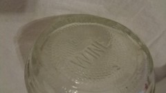 VINTAGE CLEAR GLASS WINE DECANTER BOTTLE EMBOSSED GRAPES LEAVES VINES 4/5 QUART