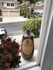 1955 VINTAGE LANCERS ROSE CLAY-CROCK 15” JEROBOAM BOTTLE WITH ORIGINAL FOIL CAP