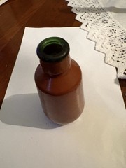 Vintage J M Fonseca Azeitao Brown Painted Glass Bottle From Portugal