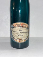 Ferdinand Pieroth German Wine Bottle 1979 Empty Blue Glass Vtg Collectible