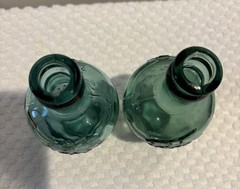 Vtg Cantine Vaselli Orvieto Clear Blue Green Wine Bottle 6&Prime; tall Orvieto