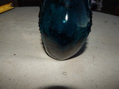 Vintage Blue Glass Genie Bottle Wine Bottle Decanter Italy Estate Find