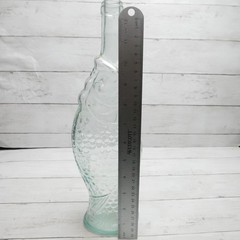 Vintage 13 1/4” Fish Shaped Clear Glass Wine Empty Bottle
