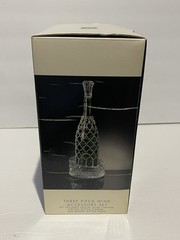 VTG 2001 3pc Wine Set By Royal Limited Crystal W/Beaded Sleeve New In Box