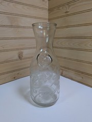 Vintage Paul Masson Norman Kosarin Wine Decanter Carafe Etched Glass 1989