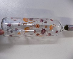 Pink Flamingo Printed Glass Wine Bottle EMPTY