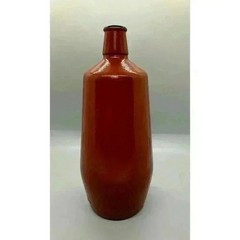 VTG 1980 JM Da Fonseca Azeitao Portugal Rust Brown Painted Glass 9&Prime; Wine Bottle