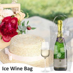 3 Pack Portable Ice Wine Bag, Collapsible Clear PVC Pouch Wine Cooler Bag, Wine