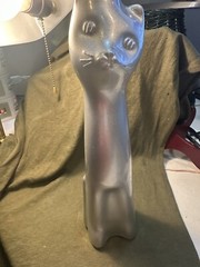 SILVER 2014 RHEINHESSEN GERMANY RIESLING EMPTY HAPPY CAT BOTTLE 13&Prime; TALL