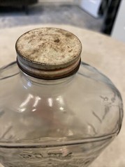 Vintage One Half Gallon Owens-Illinois Clear Glass Wine Embossed Quality Control