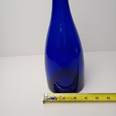 Vintage 12&Prime; Tall Cobalt Blue Glass Wine Bottle – Can be used as a Flower Vase