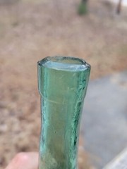 Green Hand Blown Torpedo Wine Bottle Round Bottom 7  » Tall