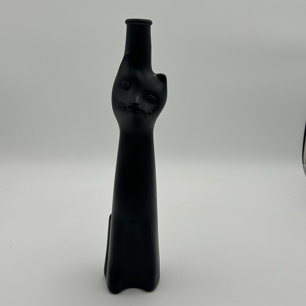 2017 Rheinhessen Moselland Wine Bottle Happy Cat Black Matte Empty 13&Prime; Germany