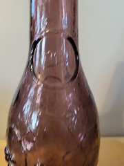 Vintage Mallorca Morey Distilleries Amethyst Glass Wine Bottle w/ Grape Design