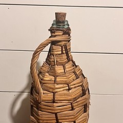 Achaia Clauss Retsina Wicker Wine Bottle 17” Greece Vintage