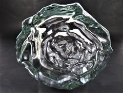 Empty Languedoc Rose Wine Bottle Crystal Clear Rose Embossed Bottom 13 Inch