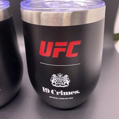 New! 🚨UFC x 19 Crimes Wine Tumblers Set If 2 Cups With Lids