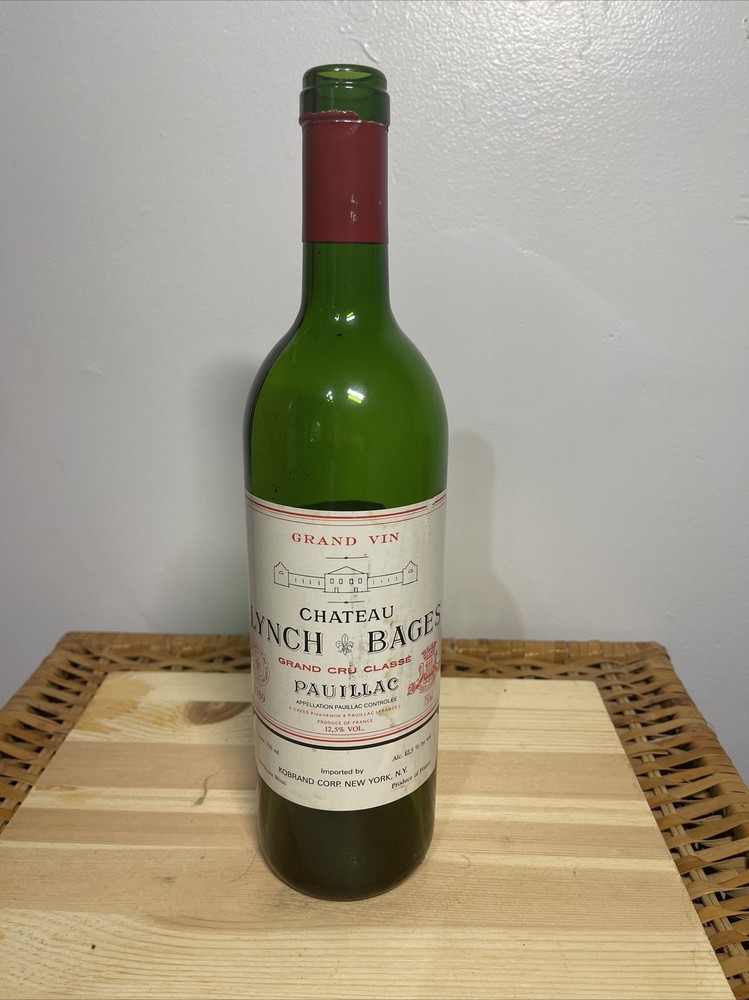 1989 Chateau Lynch Bages Pauillac Empty Bottle No Cork