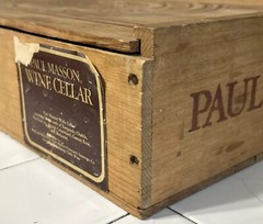Vintage Paul Masson Since 1852 20.75” x 12.5 » WOOD WINE CRATE Winery Box