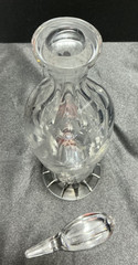 Vintage Cut Floral Etched Crystal Liquor Bottle with Stopper