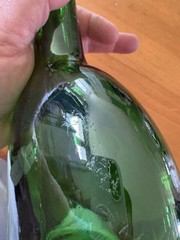 Vintage Empty Bocksbeutel Green Wine Bottle 750ml Display Bud Vase 8.5&Prime;!
