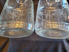 Vintage Rare Embossed Half Gallon Little Amana Glass Wine Jug(2) With Lids