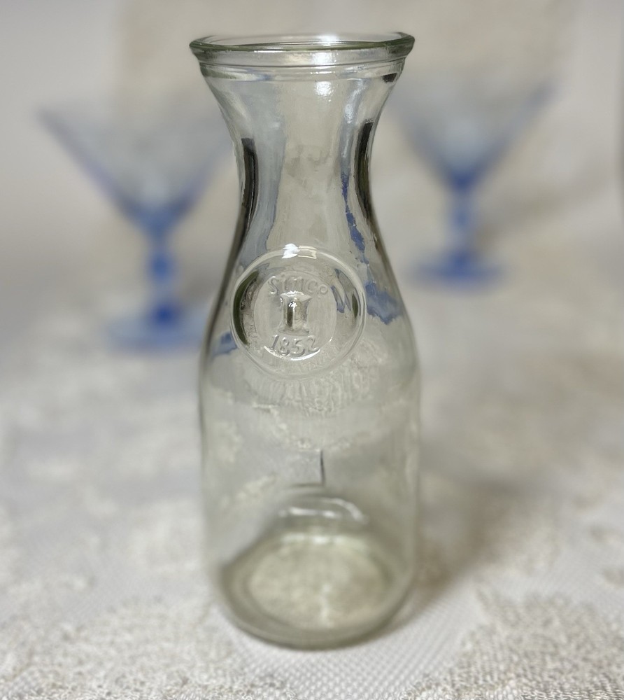Vintage Wine Carafe Paul Masson Glass Since 1852 Single 7”