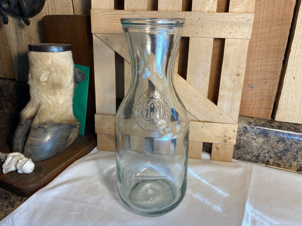 Vintage Paul Masson Since 1852 ~ 36 oz Glass Carafe Decanter Milk Bottle