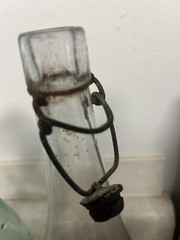 2 Vintage Hand Blown Wine Bottles With Stoppers