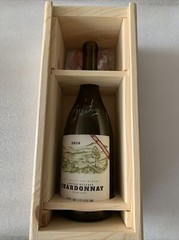 135th Anniversary Wente Vineyards Wine Wood Box, Signed Empty Bottle Collectible