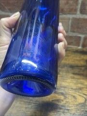 Vintage Cobalt Blue Glass Wine Bottles 750ml Collectible Bottles 12.5”