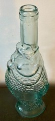 Light Aqua Pescevino Fish Wine Bottle