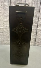 Old Vintage Wine Bottle Box Dark Brass and Wood Elegant Collectible Piece India