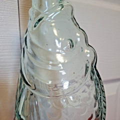 Vintage Aqua Clear Glass Fish Shaped Decanter Wine Bottle w/ Cork Made in Italy