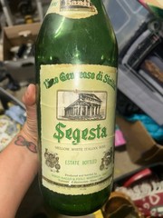 SEGESTA WINE BOTTLE Large 2 quart Antique Emerald Green Glass 15&Prime; High Porcelain