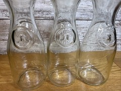 Lot Of 3 Paul Masson The California Carafe Glass Wine Carafes Empty 1852 W/ Lids