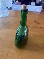 Vintage Empty Bocksbeutel Green Wine Bottle 750ml Display Bud Vase 8.5&Prime;!