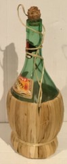 Vintage 1973 BRUNI CHIANTI GREEN BOTTLE STRAW WRAP Casa Vinicola Bruni 12” empty