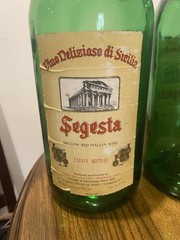 Segesta Mellow Red Italian Wine Bottles Lot of 3 Green 1 gal. 8 pt. 8 fl. oz.