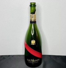 G.H. Mumm Empty Champagne Bottle 12” Green Red Gold Classic Home Man Cave Decor