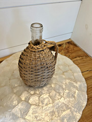 Vintage 1967 Wicker Wrapped Portugal QUINTA Lisbon Wine Bottle Empty