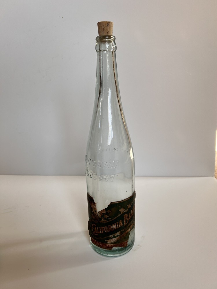 Vintage California Blair Antique Glass Wine Bottle 24 Oz , 13”