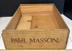 Vintage Paul Masson Since 1852 20.75” x 12.5 » WOOD WINE CRATE Winery Box