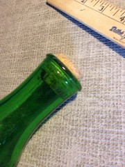 Vtg Green Emerald Glass Wine Cruet Caraf Lamont Vineyards 2/5 pt. 1086178 w/Cork