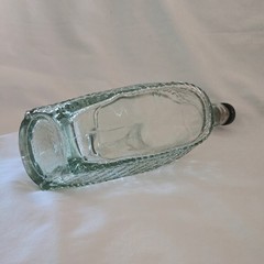 Glass Wine Bottle Handled Decantor Weave Pattern with Cork Unbranded Vintage