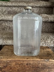 Vintage Clear Ribbed Glass 1/2 Gallon Wine Bottle
